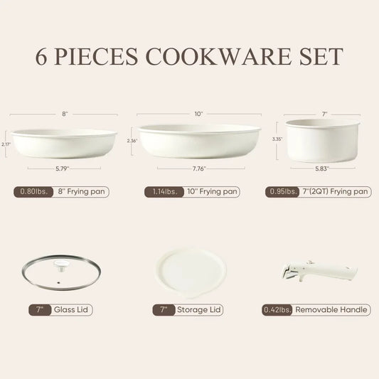 2025 Carote Nonstick Detachable Pots and Pans Set