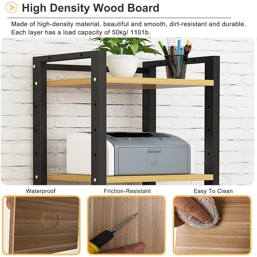 6 Tier Audio Rack Tower Corner TV Console and AV Media Components Cabinet