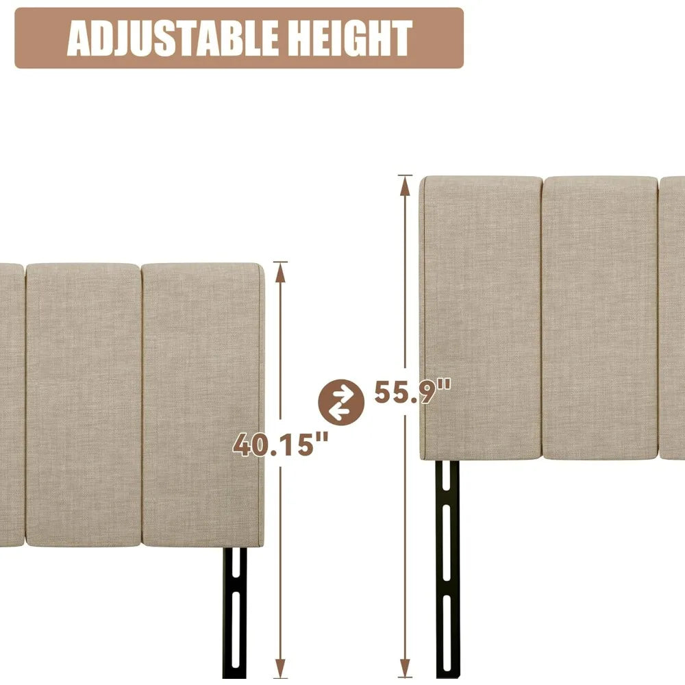 Upholstered King Headboard Linen Head Board for King/Cal King Size