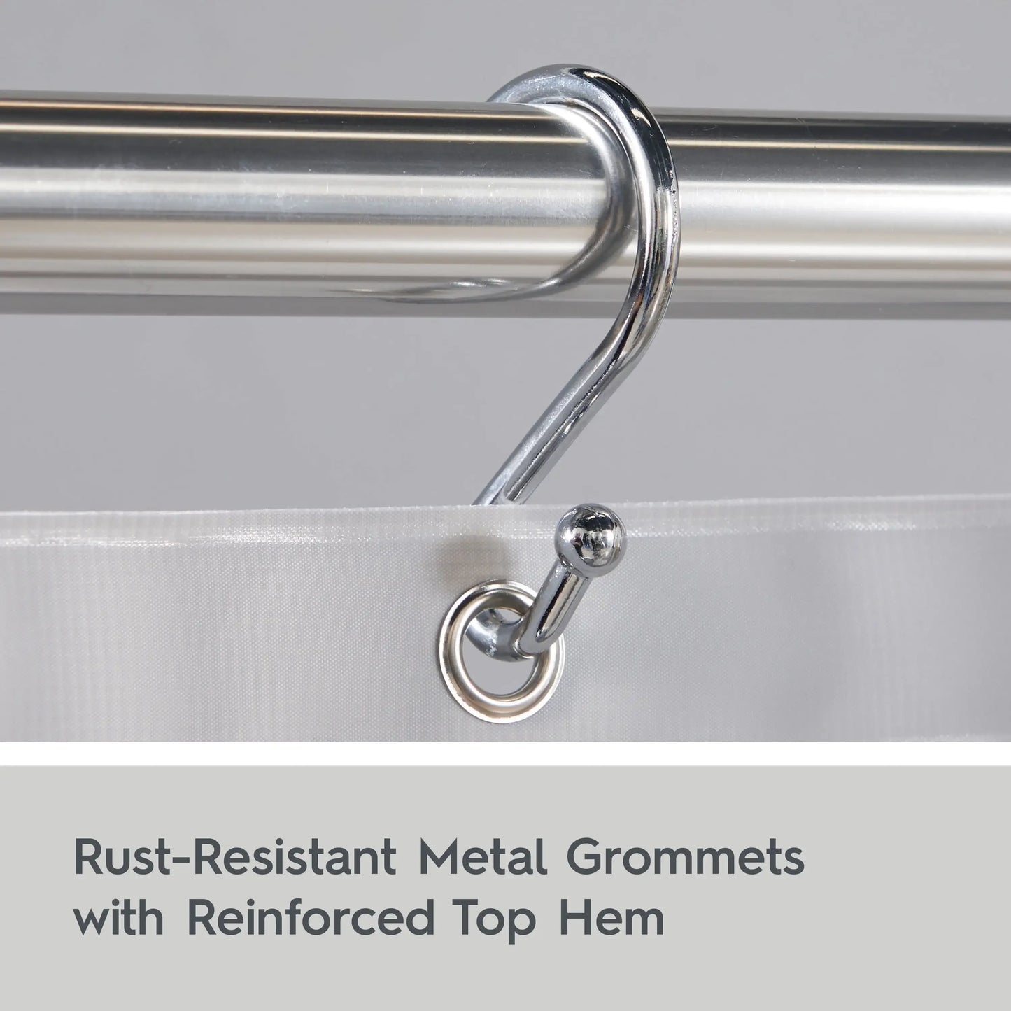 Heavyweight PEVA Shower Liner, 70" W x 72" H, Soft Silver