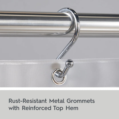 Heavyweight PEVA Shower Liner, 70" W x 72" H, Soft Silver