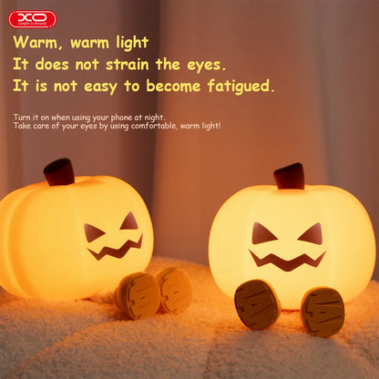 Pumpkin Night Light Cute Soft Silicone Safe Lamp