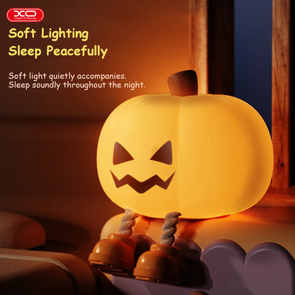 Pumpkin Night Light Cute Soft Silicone Safe Lamp