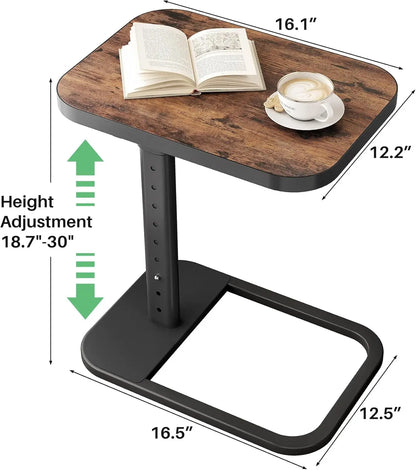 Adjustable Height & Flip-Top & Rounded Metal Corners Table
