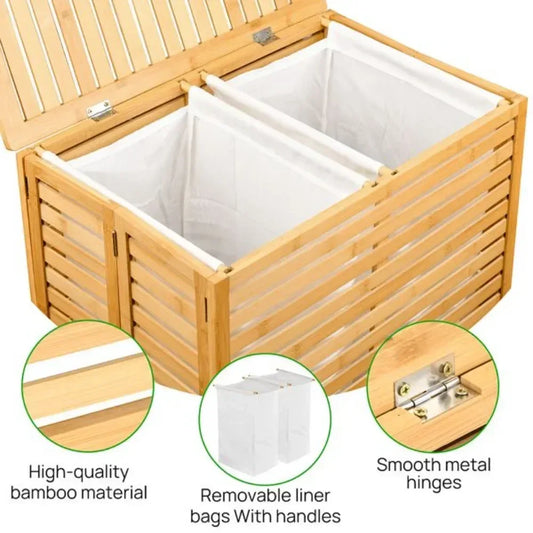 Bamboo Laundry Basket with Lid