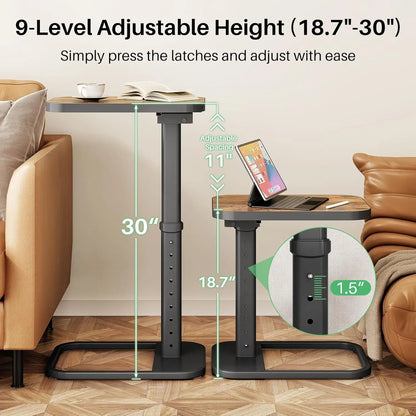 Adjustable Height & Flip-Top & Rounded Metal Corners Table