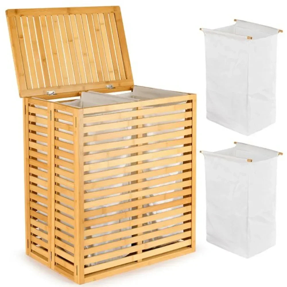 Bamboo Laundry Basket with Lid
