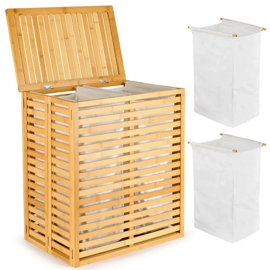 Bamboo Laundry Basket with Lid
