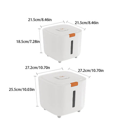White Efficient Rice Bucket With Triple Sealing For Moisture-proof Storage