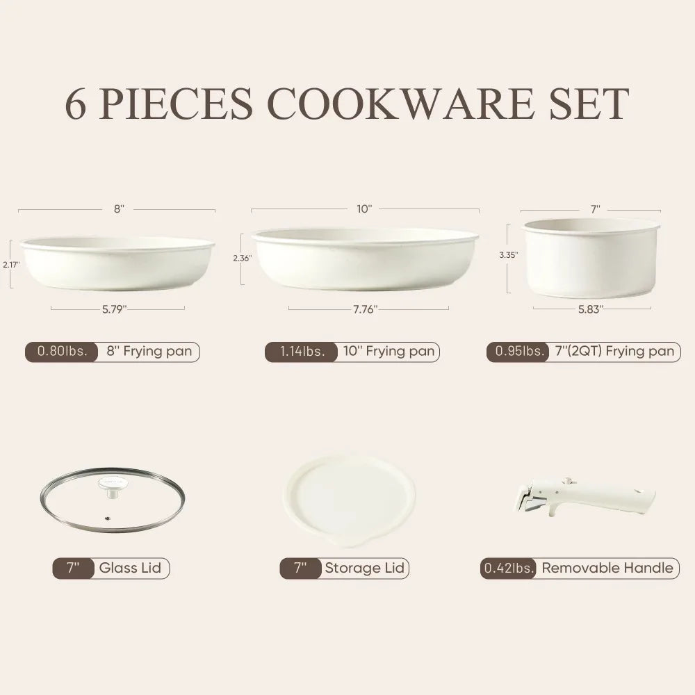 2025 Carote Nonstick Detachable Pots and Pans Set