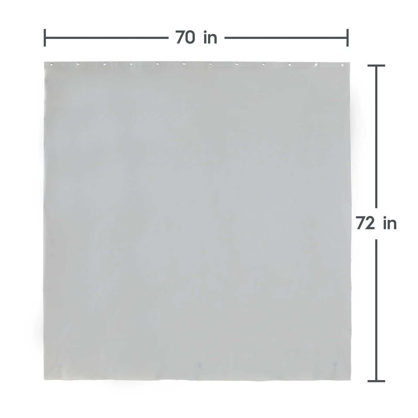 Heavyweight PEVA Shower Liner, 70" W x 72" H, Soft Silver