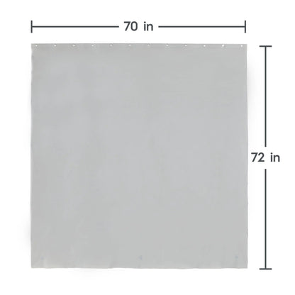 Heavyweight PEVA Shower Liner, 70" W x 72" H, Soft Silver