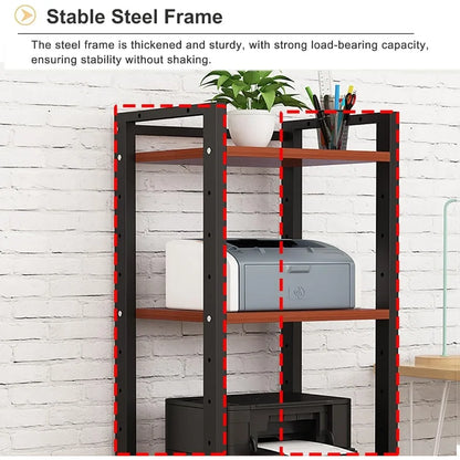 6 Tier Audio Rack Tower Corner TV Console and AV Media Components Cabinet