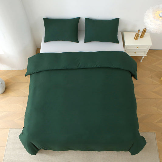 3 Pieces Solid Color Bedding Set with 1 Duvet Cover and 2 Pillow Shams