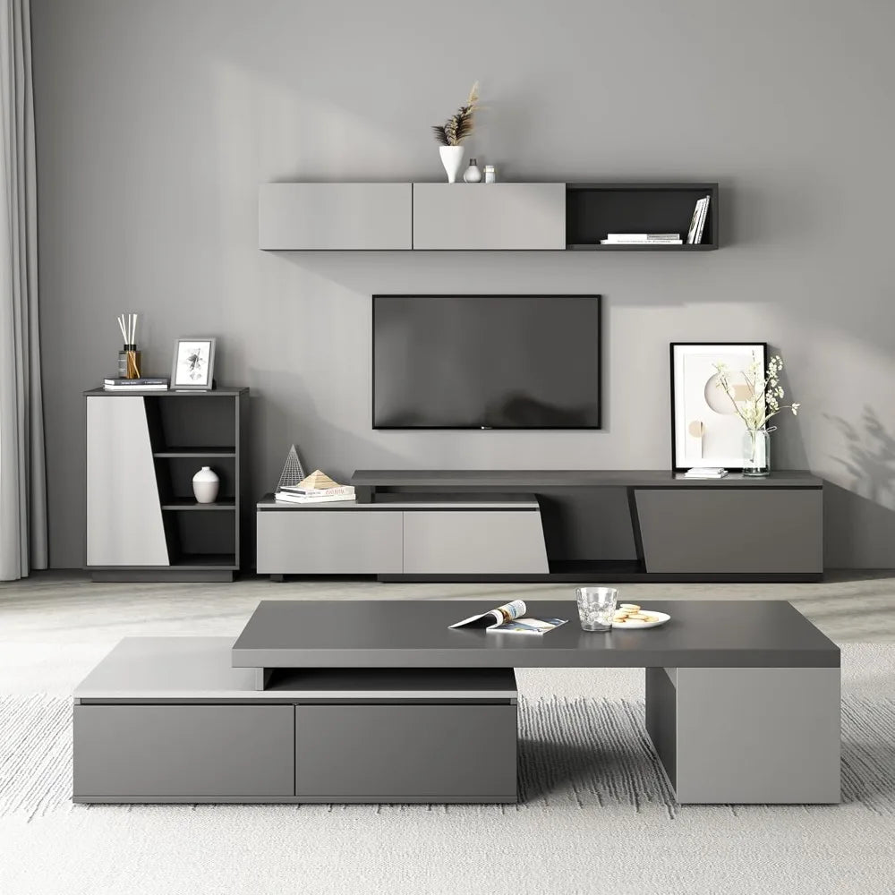 Extendable Modern Coffee Table with Large Storage Drawers
