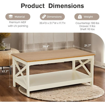 Farmhouse Coffee Table for Living Room