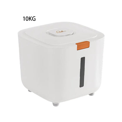 White Efficient Rice Bucket With Triple Sealing For Moisture-proof Storage