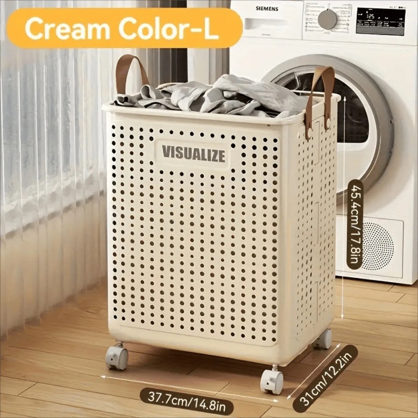 Collapsible Laundry Basket with Wheels