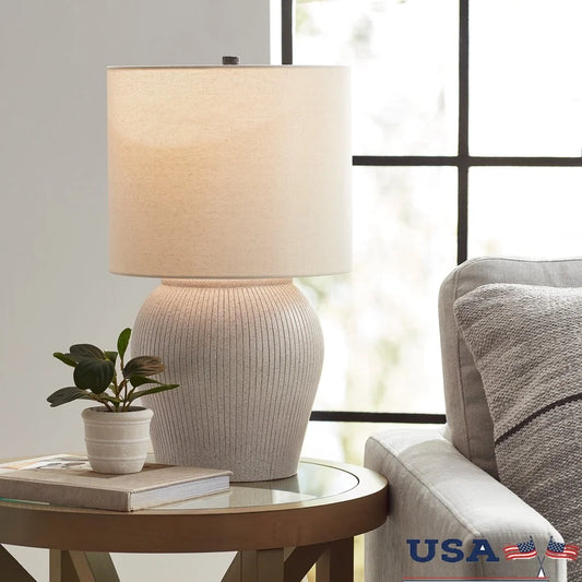 21 Inch Raw Sand Lamp with Shade