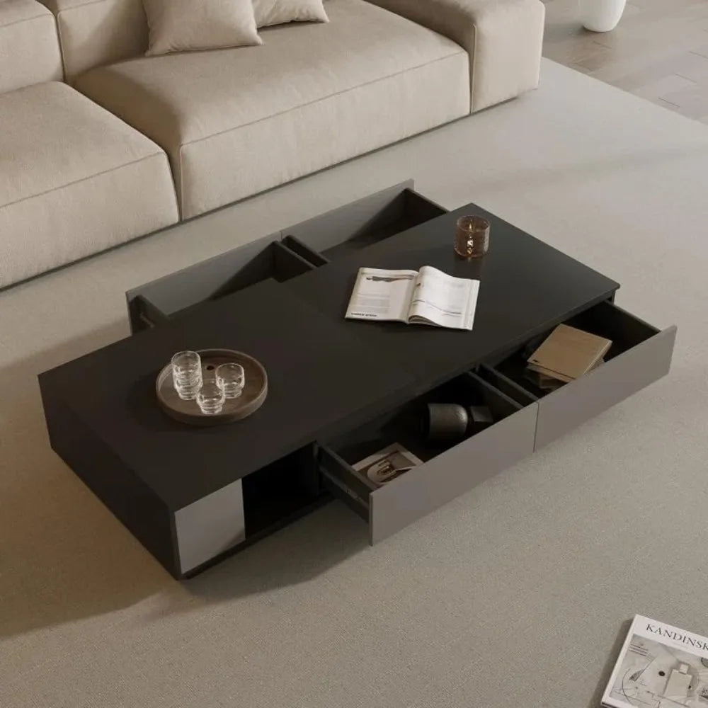 Extendable Modern Coffee Table with Large Storage Drawers