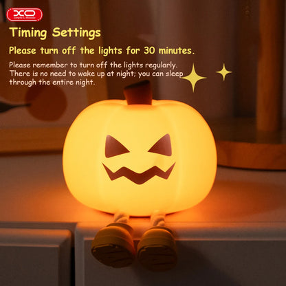 Pumpkin Night Light Cute Soft Silicone Safe Lamp