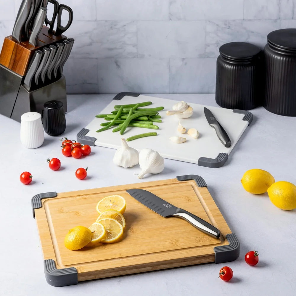 2-Piece Cutting Board Set Poly Bamboo