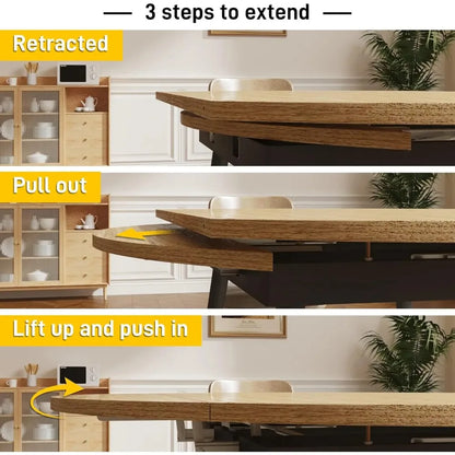 Extendable Round Dining Room Table For 4 6 8 People