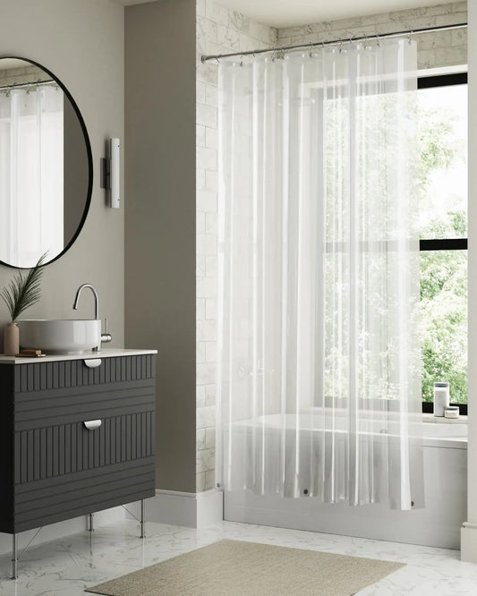 Heavyweight PEVA Shower Liner, 70" W x 72" H, Soft Silver