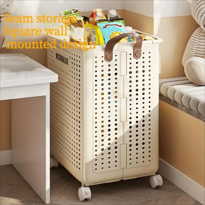 Collapsible Laundry Basket with Wheels