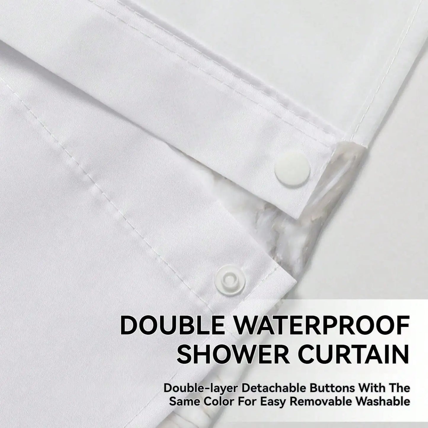 Plants Pattern No Hook Waterproof Shower Curtain