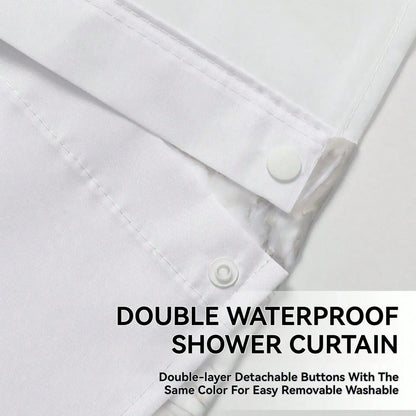 Plants Pattern No Hook Waterproof Shower Curtain