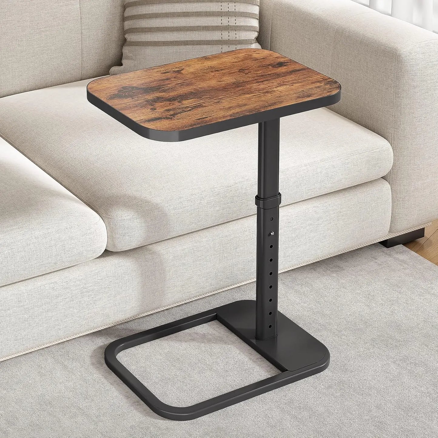 Adjustable Height & Flip-Top & Rounded Metal Corners Table