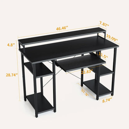 47-Inch Office Desk with Integrated Keyboard Tray