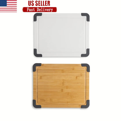 2-Piece Cutting Board Set Poly Bamboo