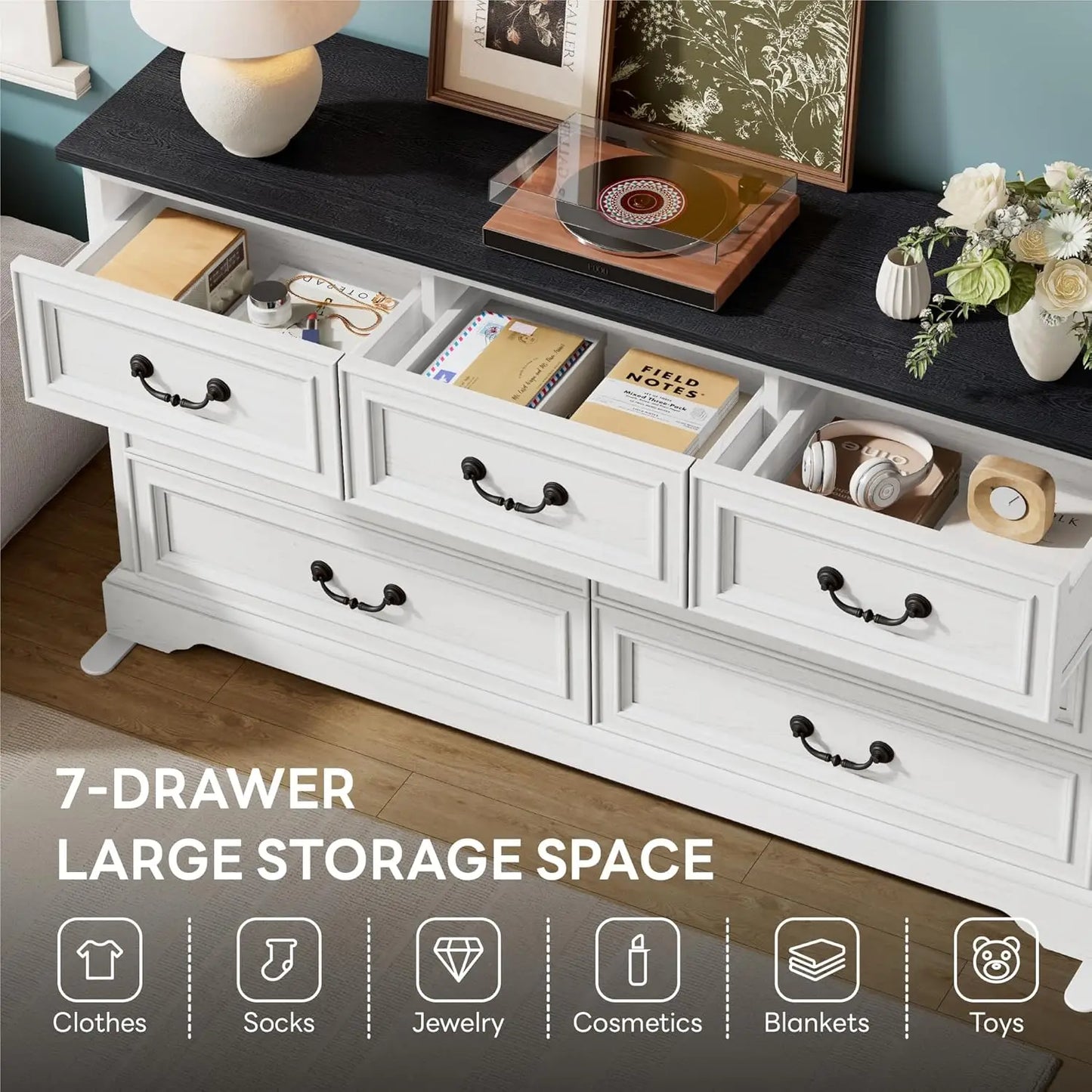 Farmhouse 7 Drawer for Bedroom