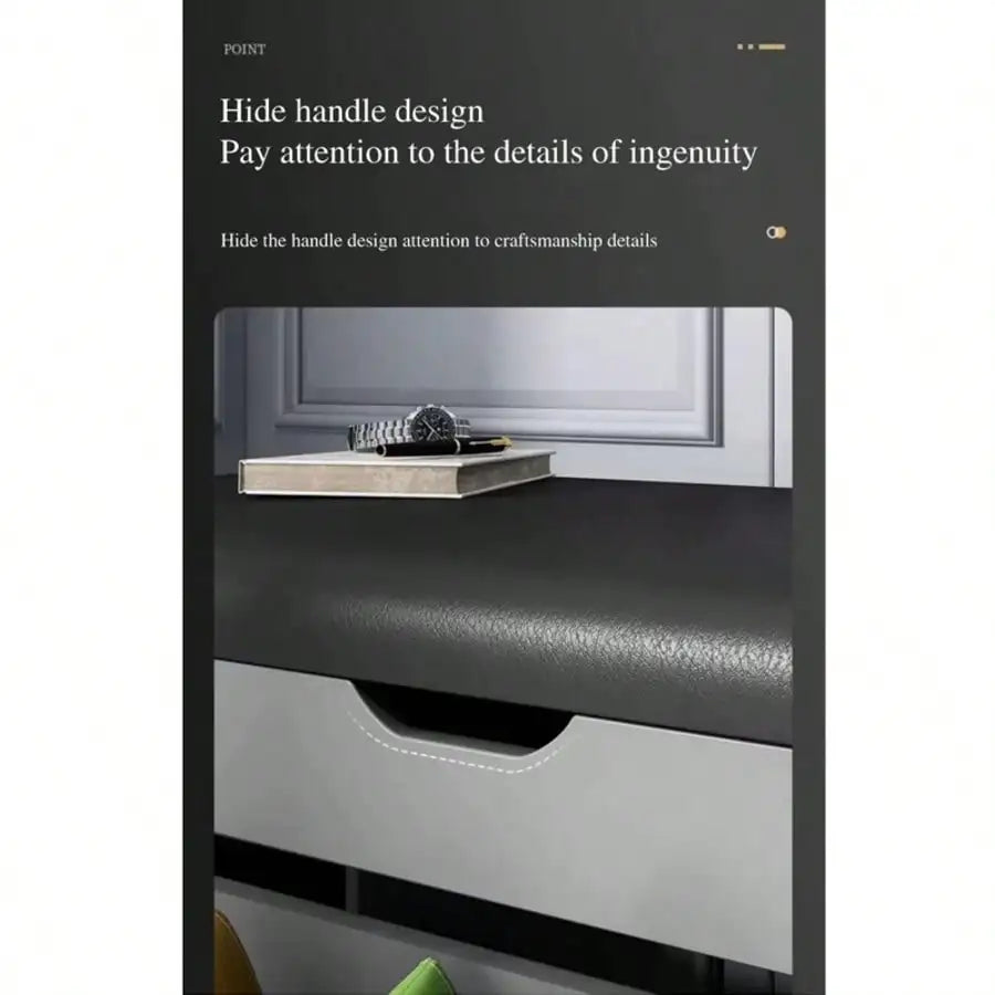 23.62in Entryway Shoe Rack With Cushioned Seat