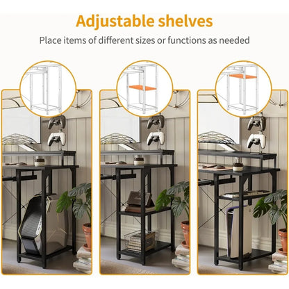 47-Inch Office Desk with Integrated Keyboard Tray