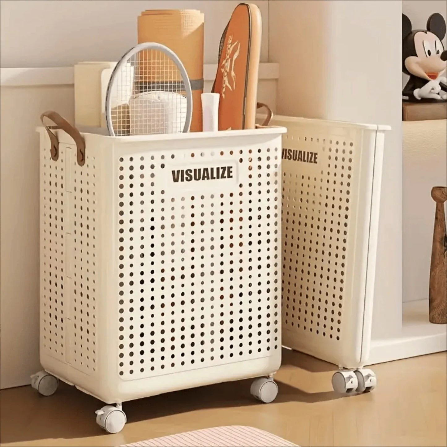 Collapsible Laundry Basket with Wheels
