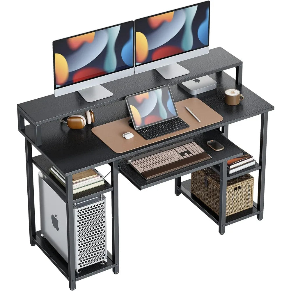 47-Inch Office Desk with Integrated Keyboard Tray