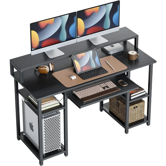 47-Inch Office Desk with Integrated Keyboard Tray